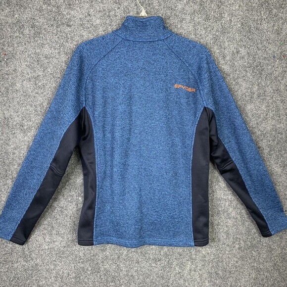 Spider Heavy Knit Athletic Top Men M 1/2 Zip Long Sleeve Stretch Sides - Picture 10 of 15